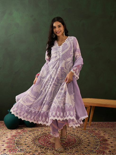 Purple Cotton Blend Pant Suit Acy8604 Salwar Kameez